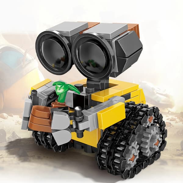 Söt robot MOC-Droid tecknade byggklossar leksak för barn - DIY-presentmodellset
