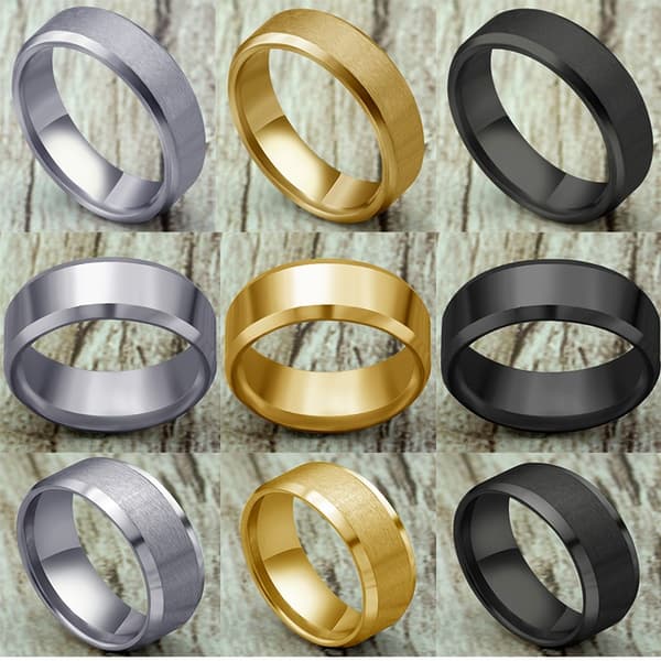 Ring Mænd 2023 Mode Titanium Stål Sort Klassisk Ring Til Mænd Bryllup Bands Mandlige smykker