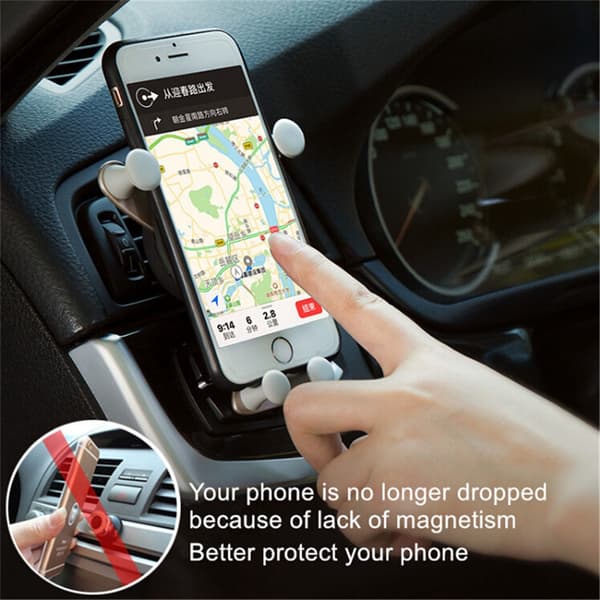 Gravity Biltelefonholder Luftventil Clip Bjørnemontering Mobilstativ GPS-understøttelse til iPhone Samsung