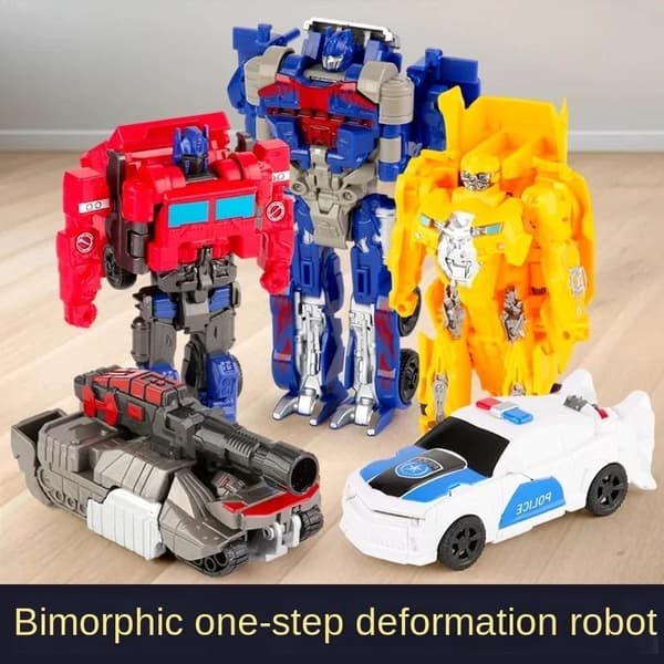 Et-trins deformation bilrobotlegetøj - transformerende actionfigur til børn, puslespilsmodel