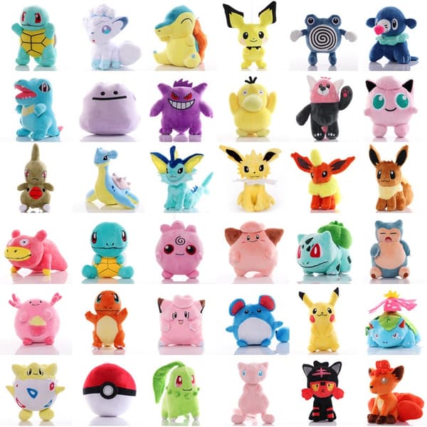 Blød Pikachu, Pichu, Charmander, Bulbasaur, Squirtle, Psyduck, Eevee Plyslegetøj - søde udstoppede dyr