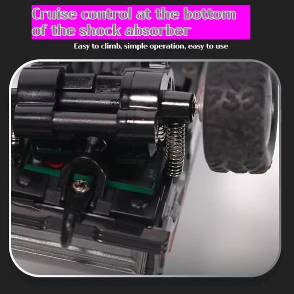 1:64 Speed ​​​​Mini terrängfjärrkontroll Billegering Cool belysning Stötdämpning Bordsdator Tävlingsleksak Liten present