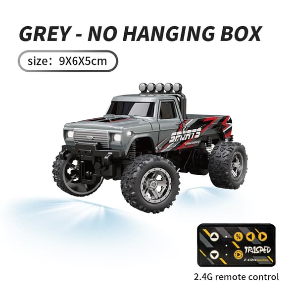 1:64 Speed ​​​​Mini terrängfjärrkontroll Billegering Cool belysning Stötdämpning Bordsdator Tävlingsleksak Liten present