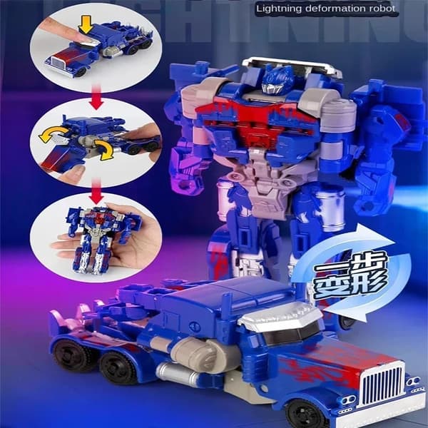 Et-trins deformation bilrobotlegetøj - transformerende actionfigur til børn, puslespilsmodel