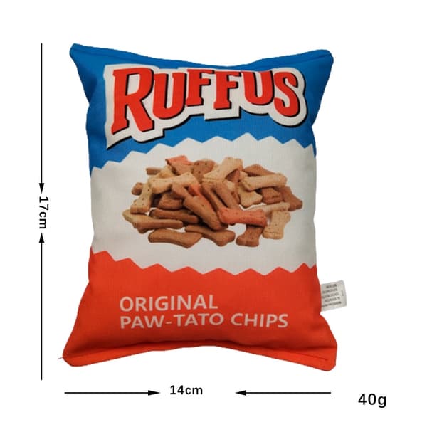 Sjove hundelegetøj med kartoffelchipspose, plys, pibefoder til små, mellemstore hunde, interaktivt pibefoder til hvalpe, tyggelegetøj