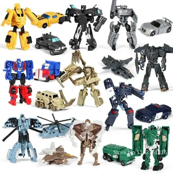 2-i-1 Mini Transformation Robot billegetøj til børn - Action Figur gave & deformeret model