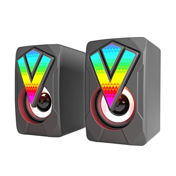 Computerhøjttalere PC-lydboks HIFI-stereomikrofon USB-kablet med LED-lys til stationær computer