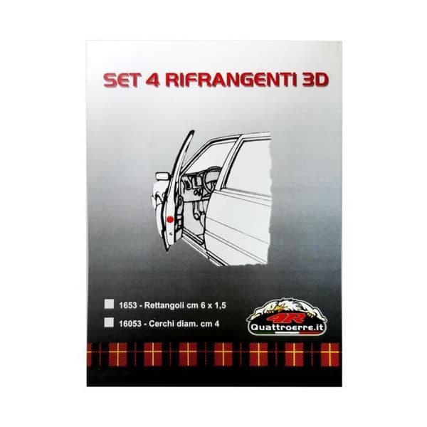 3D Circles Refractive Adhesives, Röd, 4 stycken, Diameter 4 cm