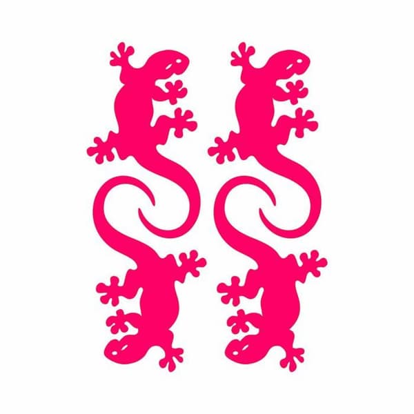 Fluorescerande Gecko Klistermärke (ROSA)