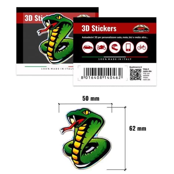 3D Cobra-dekal, 50 x 62 mm