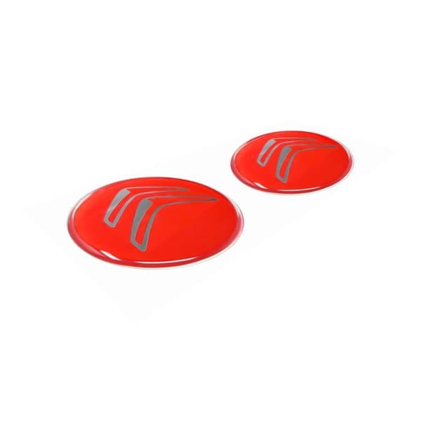 Citroën 3D-logodekal, röd, set om 2, 12 mm