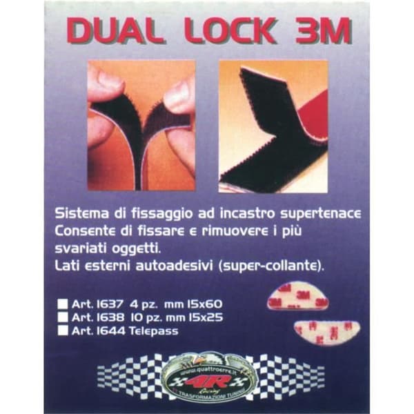 Fästsystem - 3M - Dual Lock - Transparent - 20 x 60 mm - Förpackning med 4 st