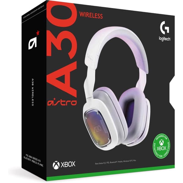 Logitech G ASTRO A30 LIGHTSPEED White Xbox/PC – Trådlöst Gamingheadset med Bluetooth