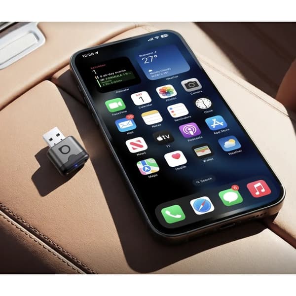 Ottocast Mini Aura 2026 Trådløs CarPlay & Android Auto Adapter USB