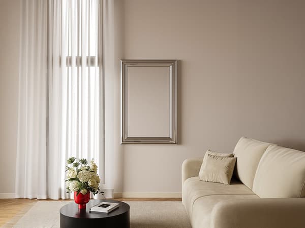Vente-unique - Rektangulär väggspegel i metall - L. 80 x H. 120 cm - Krom - BORAYA