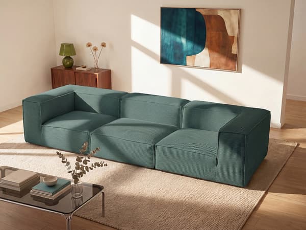 Vente-unique - Modulär 4-sitsig soffa i grön manchester RUZOLO