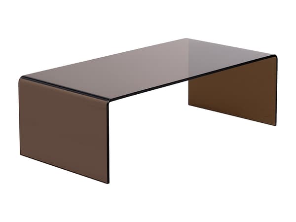 Vente-unique - Soffbord av böjd härdat glas - Brun - ALONZO