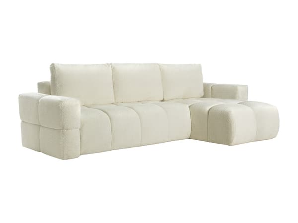 Vente-unique - ISSORO II Vändbar hörnbäddsoffa i beige Bouclé-tyg