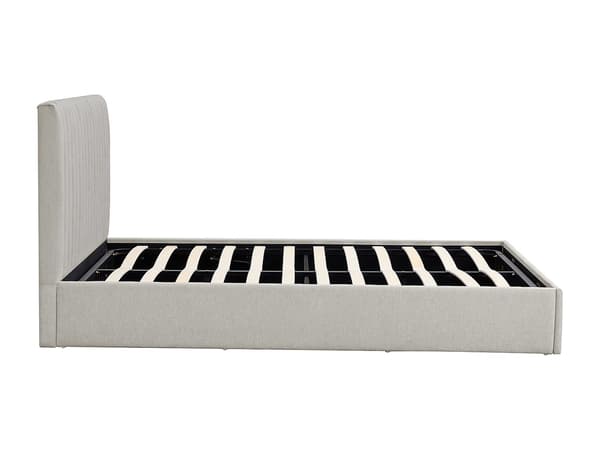 Vente-unique - Säng med förvaring 140 x 200 cm – Tyg – Ljusgrå – SARANELI