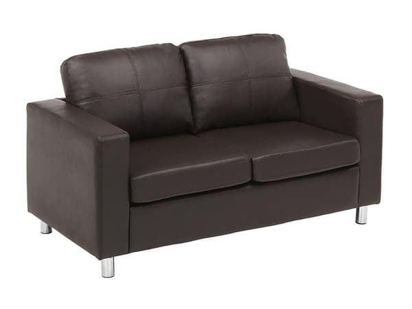Vente-unique - 2-sits soffa i läderimitation ACKLEY - Brun