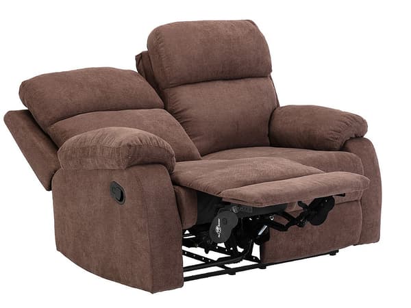 Vente-unique - 2-sitsig reclinersoffa i tyg TOLZANO - brun