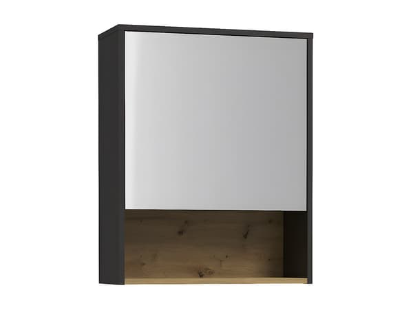 Vente-unique - Antracitfärgat badrumsskåp för väggmontering - 60 cm - YANGRA