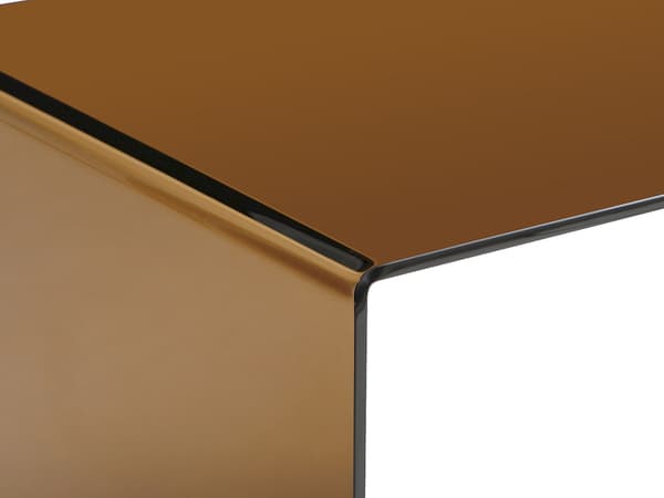 Vente-unique - Skrivbord - Härdat glas - Brun - ELSTRON