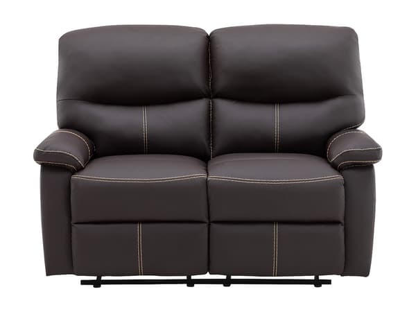 Vente-unique - 2-sits reclinersoffa i brun läderimitation CANBY