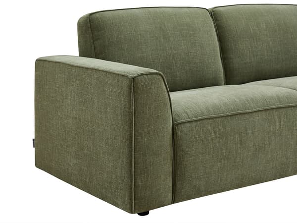 Vente-unique - 3-sits bäddsoffa med quickbäddmekanism i grönt tyg MOTETO