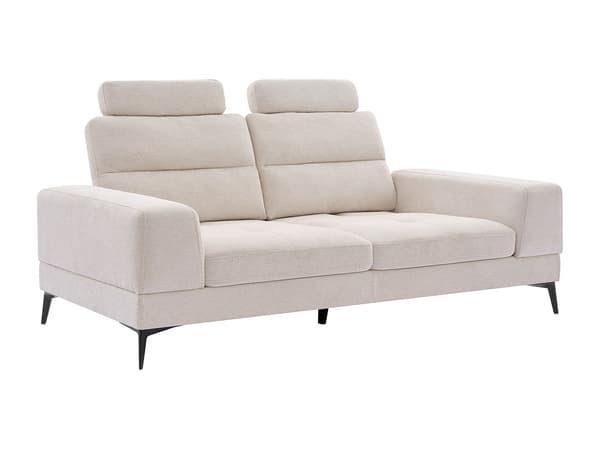 Vente-unique - UDALIO 3-sitssoffa i beige texturerat tyg med justerbart ryggstöd