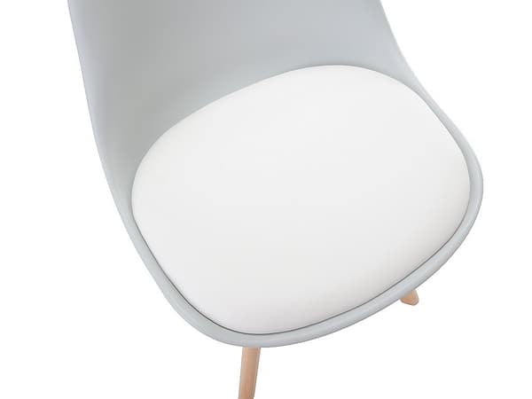 Vente-unique - Set med 6 JODY-stolar - Polypropylen och bok - Ljusgrå