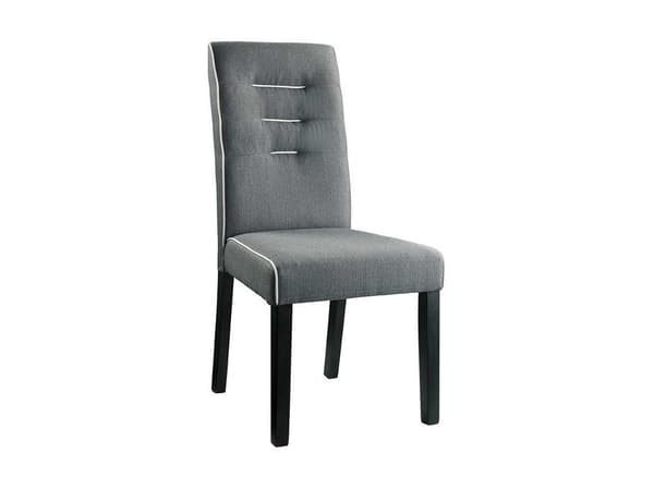Vente-unique - Set med 2 stolar i tyg och gummiträ - Grå - GABELLE