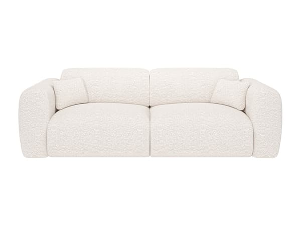 Vente-unique - 4-sits bäddsoffa vit bouclétyg POGNI från Maison Céphy