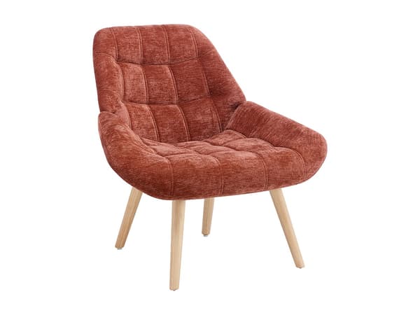 Vente-unique - Fåtölj i terrakottafärgad strukturtextil LUOSTO