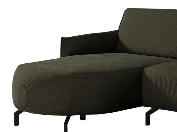 Vente-unique - FERIONA vänsterhörnsoffa i grönt tyg