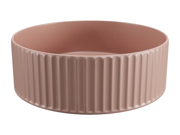 Vente-unique - Rund tvättställ rosa matt keramik  36 cm PEDARA