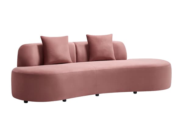 Vente-unique - 3-sits soffa i rosa sammet BASILIANA