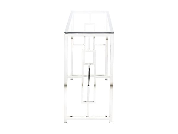 Vente-unique - CLOTILDE konsol - Härdat glas och stål - Krom