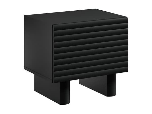 Vente-unique - Sängbord med 1 dörr - MDF - Svart - LUDIMA