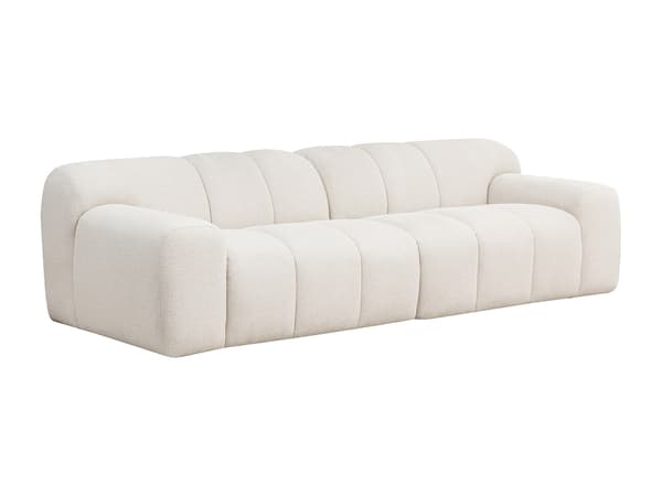 Vente-unique - Soffa 4 platser i chenilletyg - Beige ATUJU