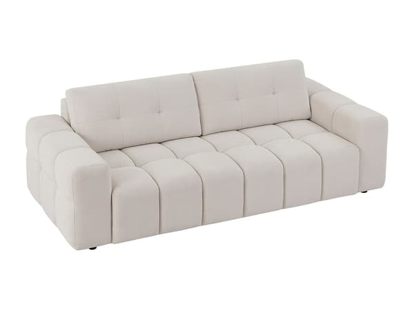 Vente-unique - SOPELANA 3-sitssoffa i beige texturerat tyg