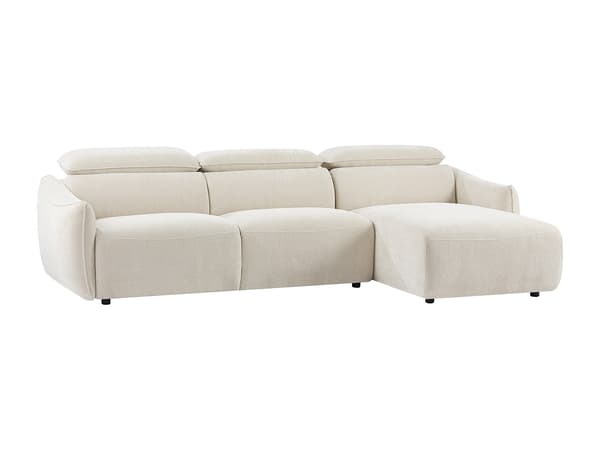 Vente-unique - TAZIZA Hörnsoffa Höger i Beige Chenilletyg