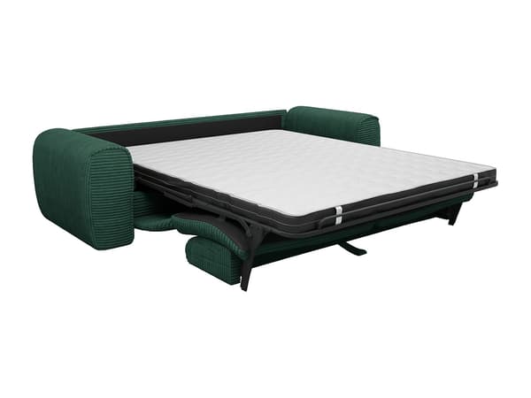 Vente-unique - 4-sitsig bäddsoffa express i grönt manchestertyg POGNIA