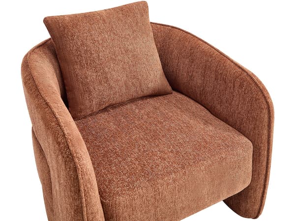 Vente-unique - Fåtölj i melerat terrakotta-tyg LANITO