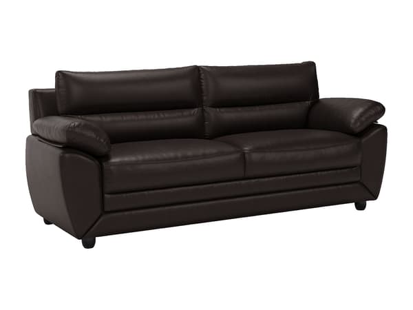 Vente-unique - 3-sitssoffa i läderimitation MANOA - Brun