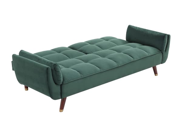 Vente-unique - GULCAN 3-sits bäddsoffa med klick-klick-mekanism i grön sammet