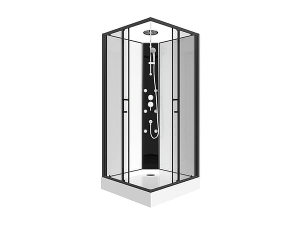 Vente-unique - Hörnduschkabin med hydromassage 80 × 80 × 225 cm KIVORA