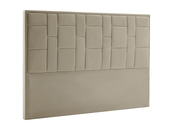 Vente-unique - 160cm Sänggavel - Sammet - Taupe - HERMINE