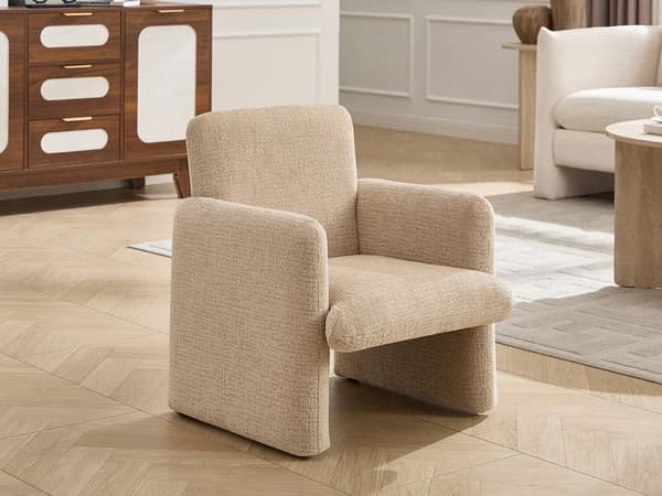 Vente-unique - Barnfåtölj i beige chenilletyg MESUTO