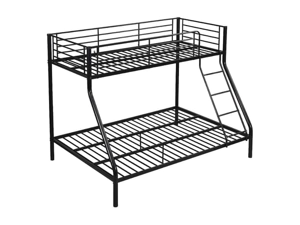 Vente-unique - Våningssäng 90/140 x 190 cm i svart stål ELEVATIO IV